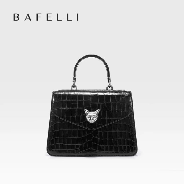 2025 BAFELLI CAT NUEVO bolso de moda de cuero con patrón de crujido para mujer, elegante bolso de negocios para mujer, bolso OL de marca de lujo