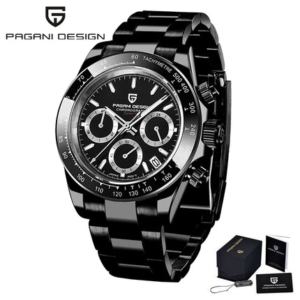 Relojes de cuarzo V2 PAGANI DESIGN de 40mm para hombre, cronógrafo Retro de zafiro, reloj resistente al agua de acero inoxidable, reloj Masculino