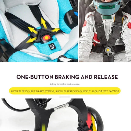 Cochecito de bebé 4 en 1, asiento de coche para cochecitos recién nacidos, carrito de seguridad, carro ligero y plegable