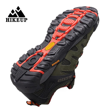 Zapatos de senderismo HIKEUP para hombre, zapatos de exterior de piel de ante, zapatillas tácticas resistentes al desgaste para senderismo, caminar y cazar
