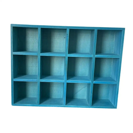 Estante de Pared de Madera con 16 Rejillas – Organizador Decorativo para Hogar, Dormitorio o Lavandería