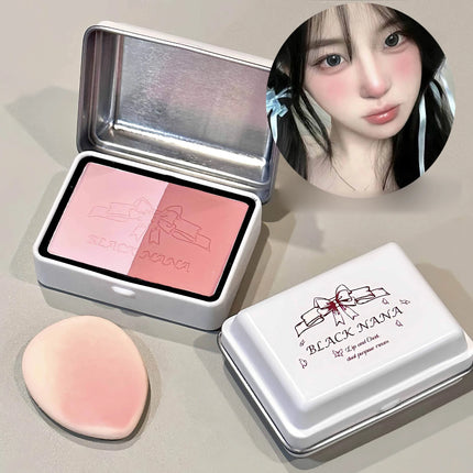 Rubor de niebla suave con forma de corazón francés, baja saturación, puro deseo, maquillaje coreano, maquillaje, rouge, maquillaje
