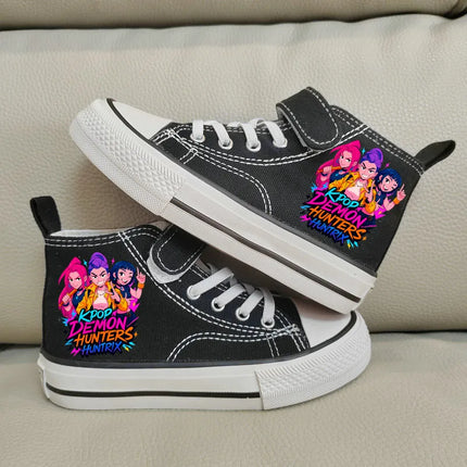 Zapatos de lona para niños, zapatillas altas Kpop Demon Hunter para niñas, zapatillas deportivas transpirables para niños, zapatillas de tenis para correr para estudiantes