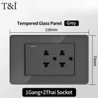1Gang-2Thai / Glass Grey