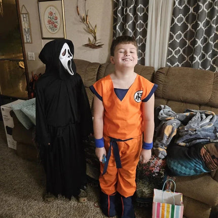 Disfraces de Anime Son Goku para niños, ropa de entrenamiento Krillin, trajes de superhéroe con peluca Super Saiyan, disfraz de fiesta de cómic Con