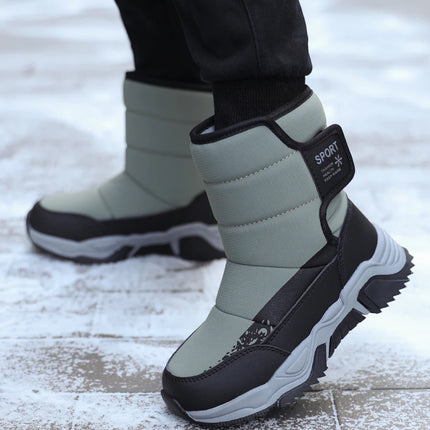 Botas de nieve para exteriores para niños, zapatos deportivos cómodos y cálidos de alta calidad, botas de algodón a la moda, zapatos de felpa antideslizantes para Otoño e Invierno