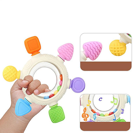 Juguetes para la dentición del bebé, juguetes de silicona para la dentición del bebé, mordedor sensorial, anillos de alivio, sonajero para dormir, guardería, cochecito de viaje para niño y niña