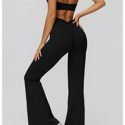 Bell-bottoms Pantalones de yoga con corte de bota de talle alto para mujer Leggings acampanados para entrenamiento y ropa casual Ropa deportiva cómoda y elegante