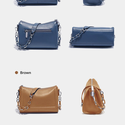 Bolso de mano Zency 2025 con cadena acrílica, bolso cruzado pequeño de lujo con asa superior de cuero suave para mujer, bolso de hombro blanco a la moda