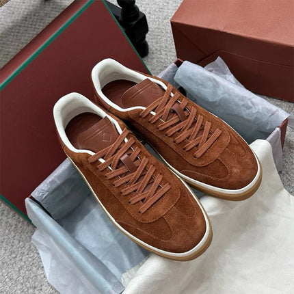 2025 nuevos zapatos de entrenamiento LP, zapatillas planas con cordones y punta redonda de cuero genuino, zapatillas blancas informales con estilo Unisex, estilo deportivo