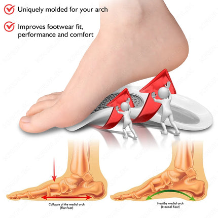 UAPKME-medias plantillas ortopédicas para zapatos, masajeador de pies extraíble, almohadilla para zapatos, alivia el dolor del arco del pie, accesorios para el cuidado de los pies, 1 Juego