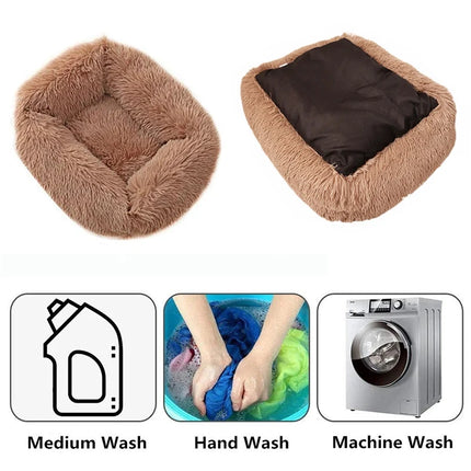 Cama rectangular de felpa para perros, estera cálida de invierno, cama para perros y gatos pequeños, medianos y grandes, perrera, cojín para gatos, accesorios para sofá para mascotas