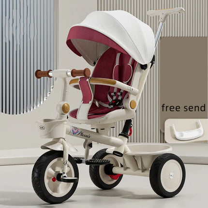 Trciclos de bebé, cochecito triciclo multifuncional 4 en 1 de alta calidad para niños de 2 a 4 años, regalos gratis para usted