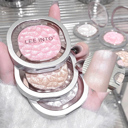 LEEINTO polvo nacarado brillante de alto brillo que ilumina el disco de sombra de ojos de maquillaje