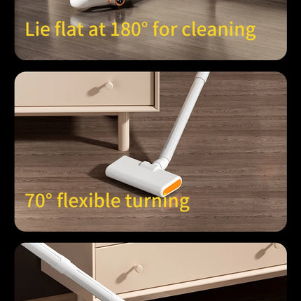 Aspirador inalámbrico: filtro Hepa húmedo y seco, tiempo de ejecución de 30 minutos, 180 °   Aspirador de varilla flexible, aspirador de mano para el hogar