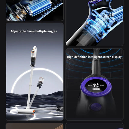 Aspirador inalámbrico: filtro Hepa húmedo y seco, tiempo de ejecución de 30 minutos, 180 °   Aspirador de varilla flexible, aspirador de mano para el hogar