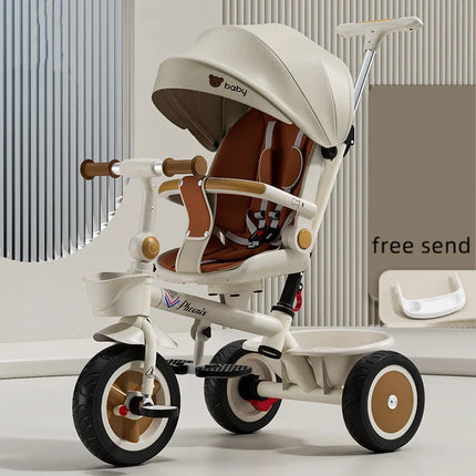 Trciclos de bebé, cochecito triciclo multifuncional 4 en 1 de alta calidad para niños de 2 a 4 años, regalos gratis para usted