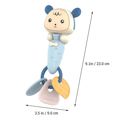 Mordedor para bebé, palo Molar azul con doble textura, sonajero para aliviar el dolor, accesorio educativo sensorial, ojo de mano para niño pequeño, 1 Uds.