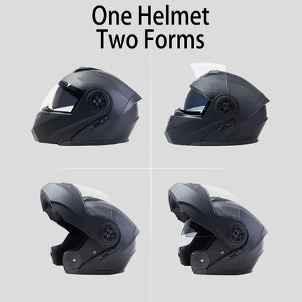 BLD Casco de Motocicleta Modular para Hombre y Mujer, Doble Lente, Abatible Hacia Arriba, Casco de Motocross de Alta Seguridad y Estilo Personalizado