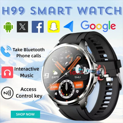 2025 nuevo reloj inteligente H99 5G red Global pantalla de 1,95 pulgadas Google Play Store juego Video soporte GPS WiFi posicionamiento Dual