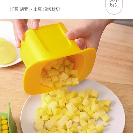Vegetable Chopper Onion Dicing Artifact French Fries Slicer Kitchen Gadget Cucumber Potato Slicer Fruit Veggie Cutting Tool