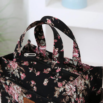 Nuevo bolso artístico de tela gruesa de gran capacidad, fiambrera de trabajo minimalista, bolsa de almacenamiento adecuada para ir de compras, usos varios