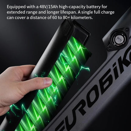 Bicicleta eléctrica con Motor de 400W, batería de litio extraíble de 48V y 15AH, bicicleta eléctrica todoterreno de montaña para adultos de 26 pulgadas y 21 velocidades