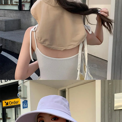 Sombrero de cubo para el sol al aire libre para mujeres y niñas, sombrero de pesca, sombrero de cubo de ala ancha con cubierta para el cuello, gorra de Safari con protección UPF 50+