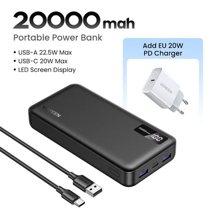 UGREEN 20000mAh PD 20W banco de energía carga rápida banco de energía portátil para iPhone 17 16 15 Pro Max Xiaomi teléfono batería externa 30W