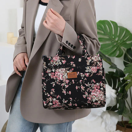 Nuevo bolso artístico de tela gruesa de gran capacidad, fiambrera de trabajo minimalista, bolsa de almacenamiento adecuada para ir de compras, usos varios