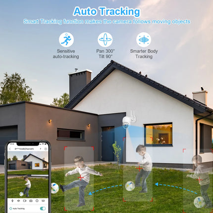 Smar 8CH NVR 5MP Kit de cámara inalámbrica Ai Humman detectar al aire libre 3MP PTZ WiFi visión nocturna CCTV sistema de vigilancia de seguridad ICsee