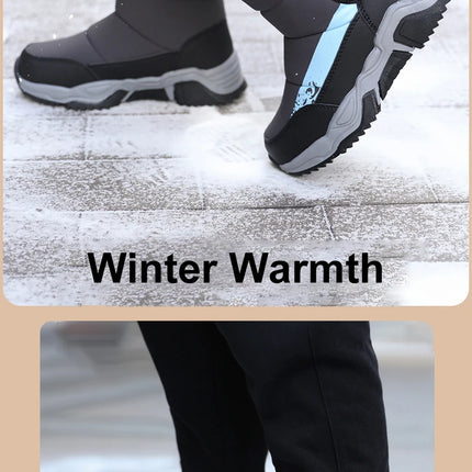 Botas de nieve para exteriores para niños, zapatos deportivos cómodos y cálidos de alta calidad, botas de algodón a la moda, zapatos de felpa antideslizantes para Otoño e Invierno