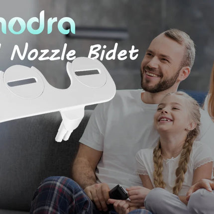 Bidet SAMODRA Ultra-Delgado, Bidet Minimalista para Inodoro con Doble Boquilla (Lavado Frontal y Trasero) Presión de Agua Ajustable, Attachment de Asiento para Inodoro con Agua Fresca, Fácil de Instalar.
